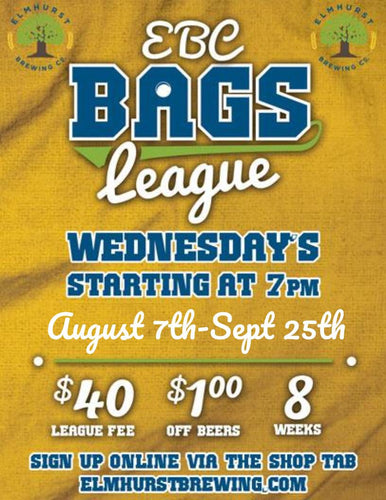 Bags League Wednesday Nights! Wed Aug 7th - Sept 25th  @ 7PM-8PM-9PM (8 weeks)